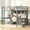 Gray, variant on White Full Size Loft Bed with Guardrails / Drawers, Cabinets and Charging for Home Use