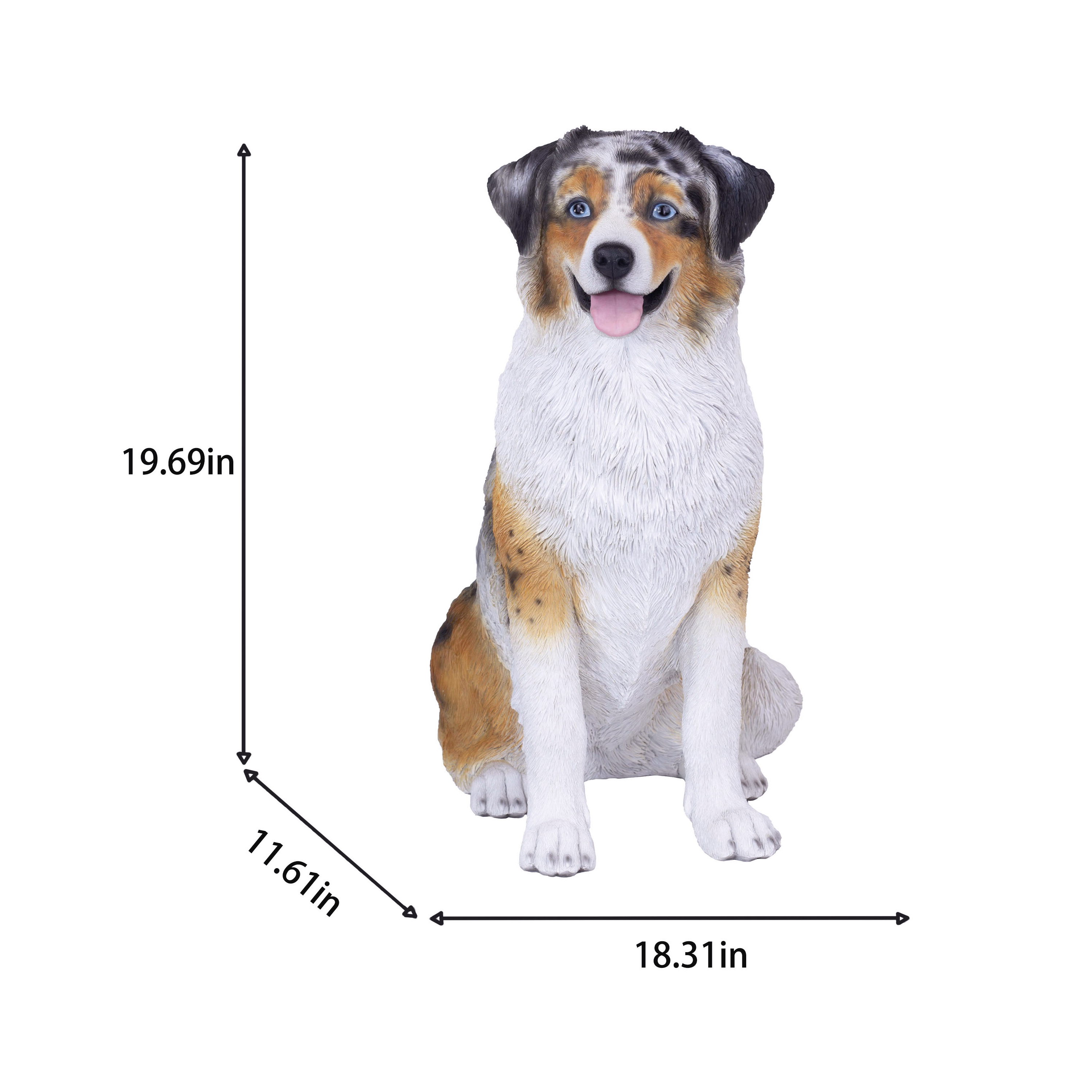 SOREAL Brown Australian shepherd Decorative Puppy Figurine for Home & Garden Décor, Handpainted Polyresin Dog Statue, Realistic Design | Gift for Dog Lovers | Weather-Resistant Indoor/Outdoor Decor