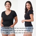 thumbnail image 3 of Emmalise Women's Basic Short Sleeve V-Neck T-Shirt, Black, 3 of 6