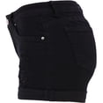 thumbnail image 3 of Women Mid Rise Ripped Stretchy Jeans Shorts Frayed Raw Hem Casual Denim Shorts, 3 of 5
