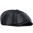 thumbnail image 4 of CoCopeaunts Octagonal Newsboy Cap Berets Men Women Flat Cap Hat Washed Cotton Denim Beret Cap Vintage Artist Painter Beret Hat, 4 of 7