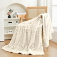 thumbnail image 2 of Tyidzon Extra Soft Fleece Throw Blanket, 28X39 Inch Stylish Jacquard Throw Blanket for Couch, Lightweight Fuzzy Blanket Suitable for All Seasons, White, 2 of 7