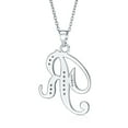thumbnail image 2 of Bling Jewelry Womens Pave CZ Script Alphabet Initial R Pendant Necklace .925 Sterling Silver, 2 of 6