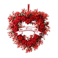 thumbnail image 2 of 15.7" Valentine's Day Wreath, Heart Shaped Wreath with Love Sign, Romantic Wreaths for Front Door, Valentines Day Holiday and Wedding Decor, 2 of 9