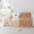 thumbnail image 2 of TOPCHANCES Chenille Couch Cover Sofa Slipcovers Towel Cover Couch Furniture Pet Protector Throws Blanket  (180*300cm, Orange), 2 of 7