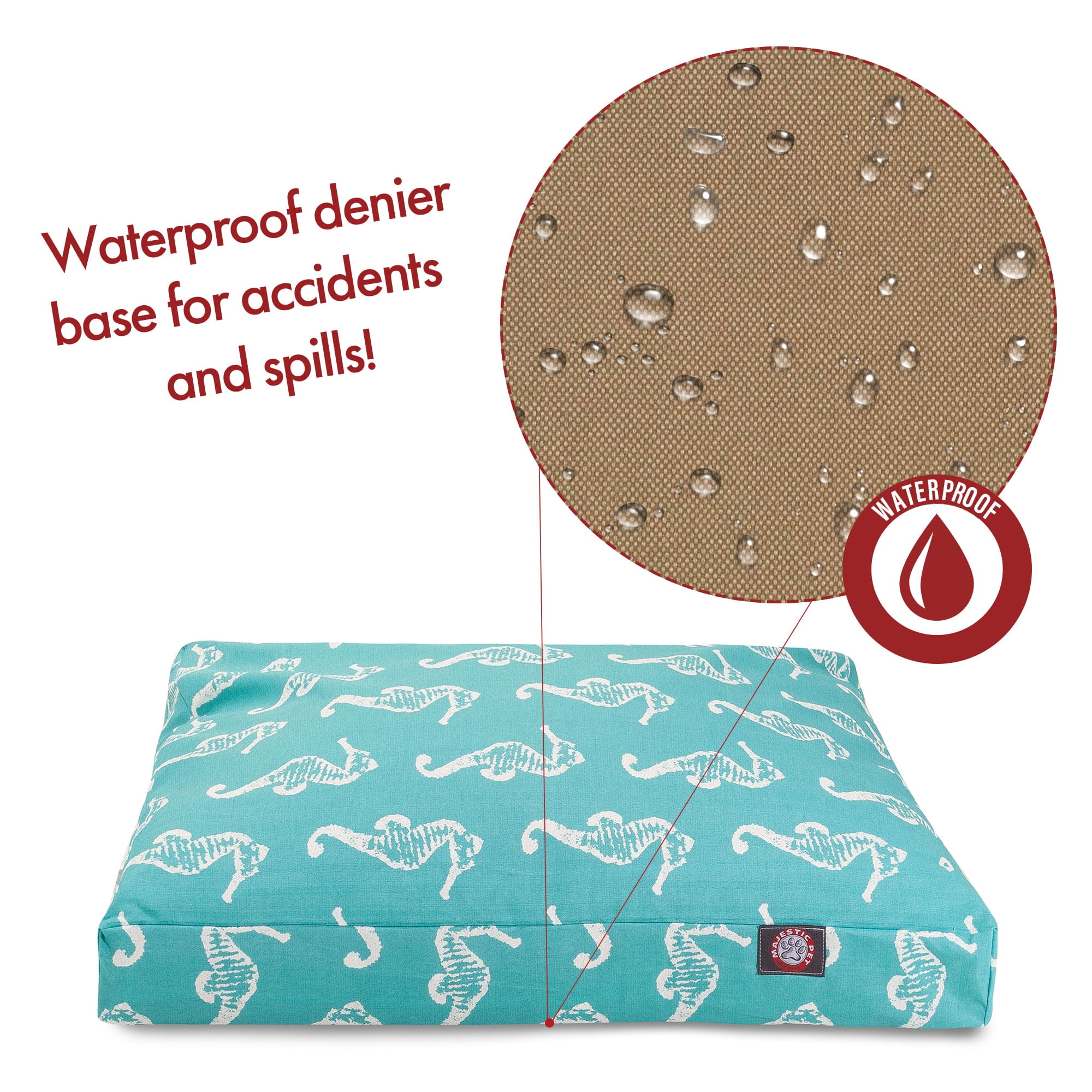 Majestic Pet | Sea Horse Rectangle Pet Bed For Dogs, Removable Cover, Teal, Small