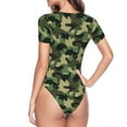 thumbnail image 3 of Uemuo Camouflage Dinosaur Pattern Women's One Piece Short Sleeve Swimsuit Rash Guard Surfing Modest Quick-drying Swimsuit Beach Essentials-Medium, 3 of 9