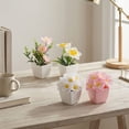 thumbnail image 5 of Small Plants, Mini Artificial Potted Succulent with Pink Flowers, Greenery for Home Desk Office Shelf Bathroom Decor, No Watering Required, Indoor, 5 of 7