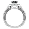 thumbnail image 3 of Large Black Diamond Engagement Ring 14K White Gold Halo Rings for women 8.00 mm 6.85 carat, 3 of 5