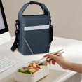 thumbnail image 3 of Tdxkok Wide Opening Insulated Lunch Bag with Reflective Stripe Detachable Strap thermal Food Carrier for Students office Work Blue, 3 of 6