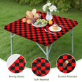 thumbnail image 4 of Red and Black Checkered Pattern Square Fitted Tablecloth with Elastic Edge,Square Table Cover,Washable Elastic Table Cover for Home Kitchen Party Decor 34"x34", 4 of 6