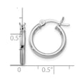 thumbnail image 2 of 925 Sterling Silver Hinged post Polished Hinged Hoop Earrings 15x38mm Wide 2mm Thick Hoop Earring for Women, 2 of 2