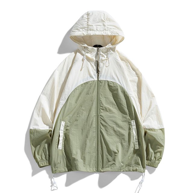 RXIRUCGD Ensemble de Protection Solaire pour Homme Veste Décontractée à Manches Longues avec Capuchon, Vert Armée, Taille : 3TG