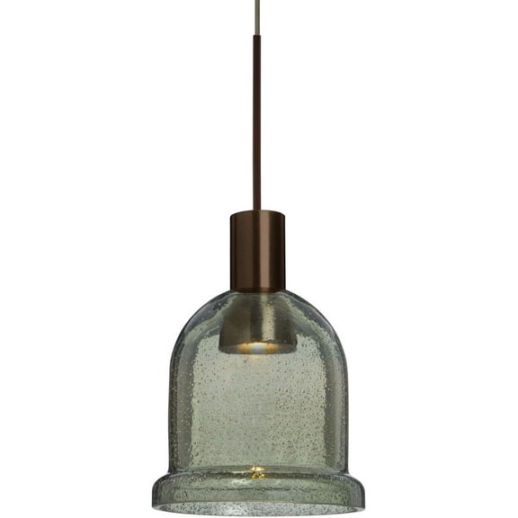 Besa Lighting - Kiba - 4.5 Inch 3W 1 LED Cord Pendant-Bronze Finish-Latte Bubble