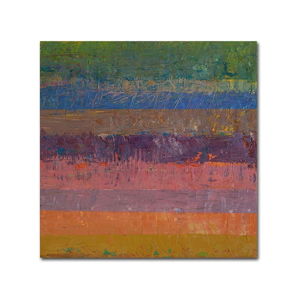 Trademark Fine Art Michelle Calkins 'Pink Line' 14" x 14" Canvas Stretched (190836074860)