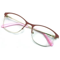 Premium Women Fashion Half Rim Optical Frame Reading Glasses With Rhinestones - Clear Lens Metal Eyeglasses Gold Readers