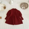 thumbnail image 2 of Flower Girl Dress,Toddler Baby Girl Knit Sweater Dress Kids Long Sleeve Casual Party Dresses,Winter Outfit Top, Seasonal Clothing,Toddler Girl Dress,Red,3-6 Months, 2 of 4