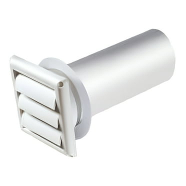 Vent Hood w/Pipe & Collar-White Assembled-4"