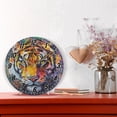 thumbnail image 2 of Dailycode Round Wall Clock Battery Operated Silent Non-Ticking Hanging Clock Gold Pointer 10" Abstract Art Oil Painting Tiger, 2 of 10