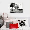 thumbnail image 4 of Nawypu  Animal Canvas Wall Art Black and White Texas Longhorn Pictures Highland Cattle Canvas Painting Prints for Living Room Farmhouse Cabin decor, 4 of 4