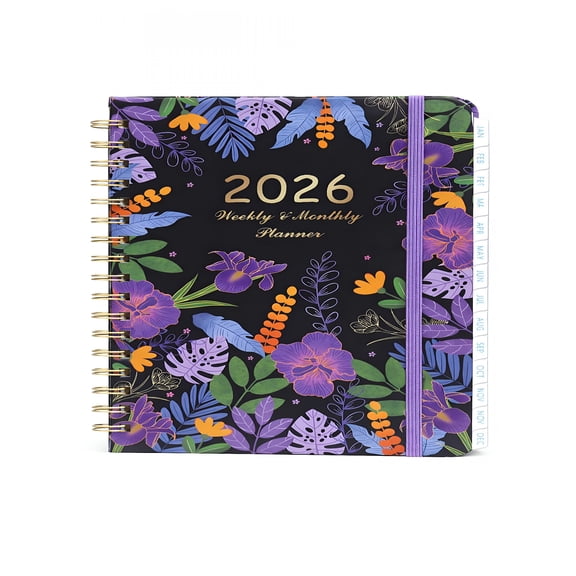 CCOCC 2026 New 2026 Weekly & Monthly Planner, 8.46" X 6.10", Jan–Dec, Spiral Hardcover with Tabs & Pocket for Office,School,Home,Work,Personal Use 2026 Calendar Planner