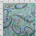 thumbnail image 3 of oneOone Silk Tabby Turquoise Blue Fabric Asian Paisley Sewing Craft Projects Fabric Prints By Yard 42 Inch Wide, 3 of 4
