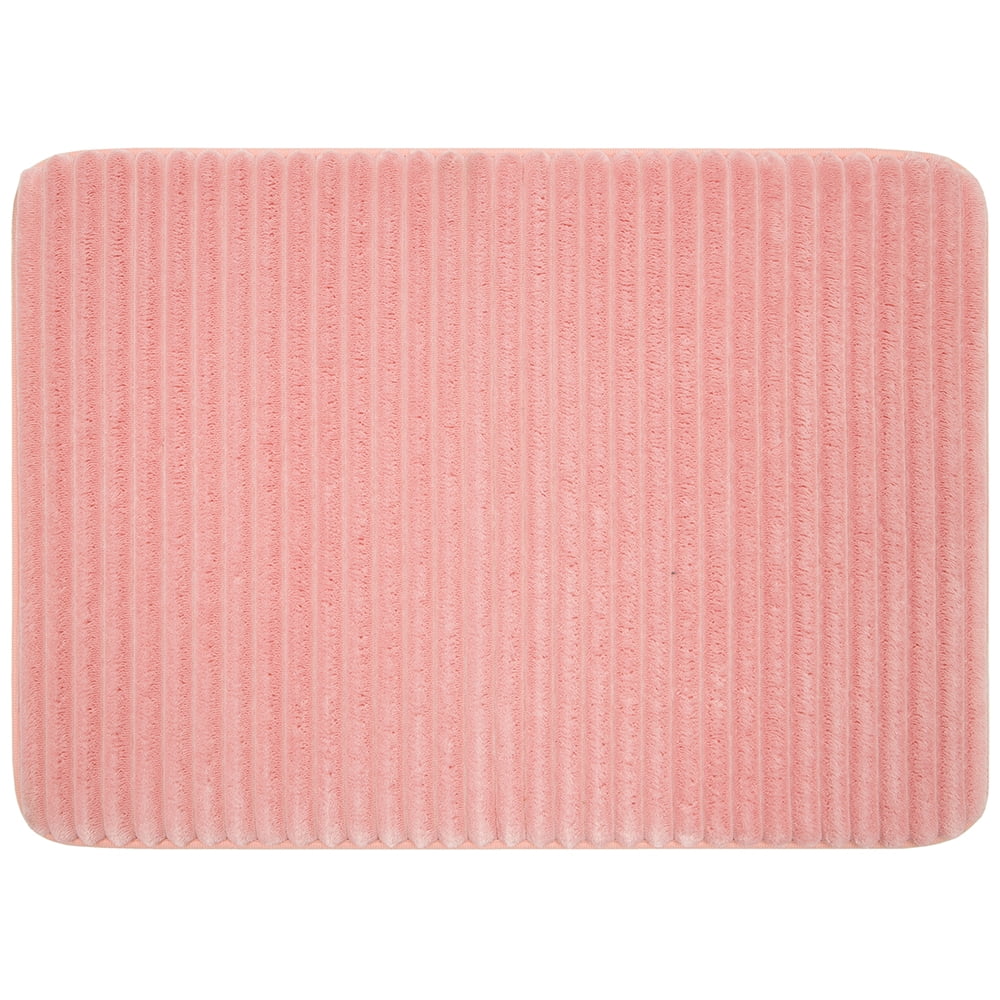 Mainstays Performance Ribbed Quick Dry Memory Foam Bath Mat, Dusty Rose, 20" X 30"