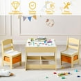 thumbnail image 6 of HLL Kids Table and Chair Set, 3 in 1 Wooden Activity Table with Detachable Tabletop, Toddler Table and Chair Set with Storage Drawer, Kids Table for Children Art, Craft, Eating, Learning Natural, 6 of 7