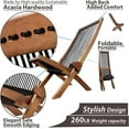 thumbnail image 4 of Folding chairs Wooden Foldable Patio Chair Folding Roping Art Acacia Solid Wood Chair Easy Assembly Fire Pit Chairs for Indoor & Outdoor for Porch Deck Poolside Garden Lawn Modern Outdoor Furniture, 4 of 7