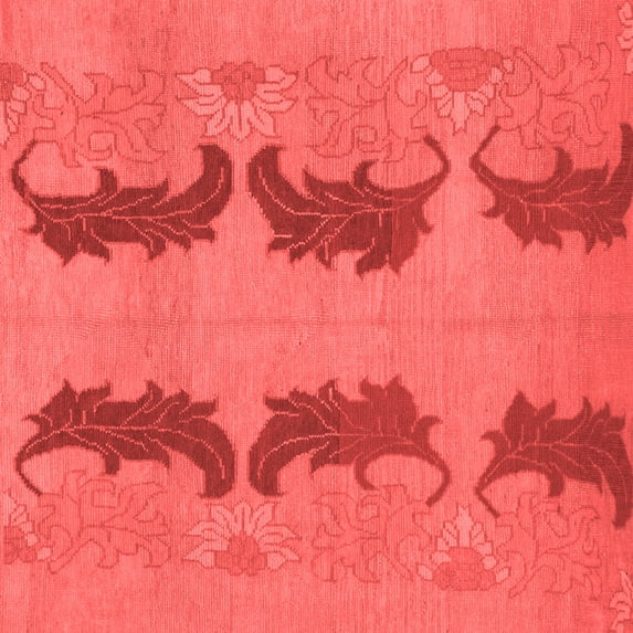 Ahgly Company Machine Washable Indoor Square Oriental Red Modern Area Rugs, 5' Square