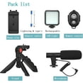 thumbnail image 3 of innotech Kit de Vlogging Sc para iPhone, Android (con Trípode), con Mini Luz de Video LED + Micrófono Cardioide + Clip para Teléfono + Trípode para Videollamadas, Vlogging, YouTube, Instagram, TikTok, 3 of 13