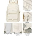 thumbnail image 5 of Luluy School Backpack for College High Middle School Fashion Student bag, Cute Aesthetic Teen Bookbag for Teens Women, Beige, 5 of 7