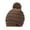 Camel, variant on Youth/Junior Thick Knitted Beanie w/ Pom - Camel
