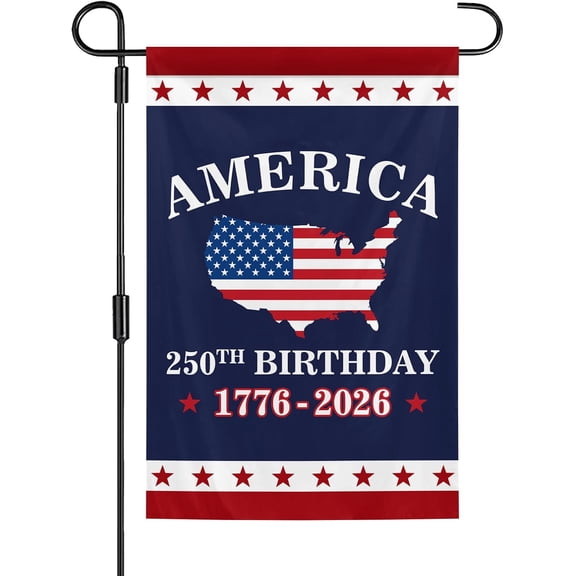 American Patriot Garden Flag 12x18 Inch Double Sided 1776 2026 Anniversary God Bless USA Yard Flag for Lawn Street Parties Event Decoration