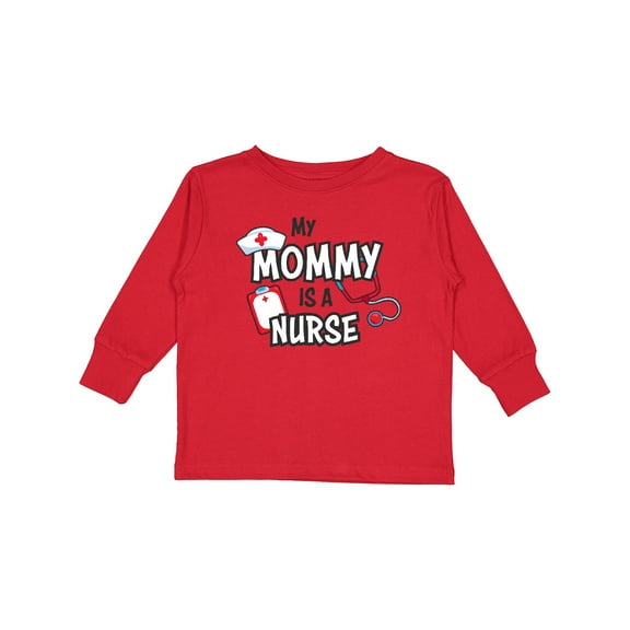 Inktastic My Mommy is a Nurse Boys or Girls Long Sleeve Toddler T-Shirt