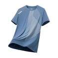 thumbnail image 2 of XIAOCHA Diagonal Stripe Print Athletic Tee For Men Crew Neck Short Sleeve Running T Shirt, 2 of 4