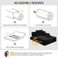 thumbnail image 5 of Oversized Chaise Lounge Chair Indoor, Holaki 2 in 1 Convertible Sofa Bed with 3 Pillows & Side Pocket, Corduroy Upholstered Sleeper Sofa Bed for Small Spaces Living Room Apartment, Black, 5 of 13