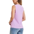 thumbnail image 3 of INSPIRE CHIC Women's Office Work V Neck Sleeveless Chiffon Blouse XL Lilac, 3 of 6
