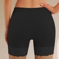 thumbnail image 3 of Gaukiv Womens Safety Shorts High Waist Seamless Scalloped Lace Hems Anti Chafe Slip Shorts Breathable Cotton Blend Stay Put Under Dress Layers Black XL, 3 of 3