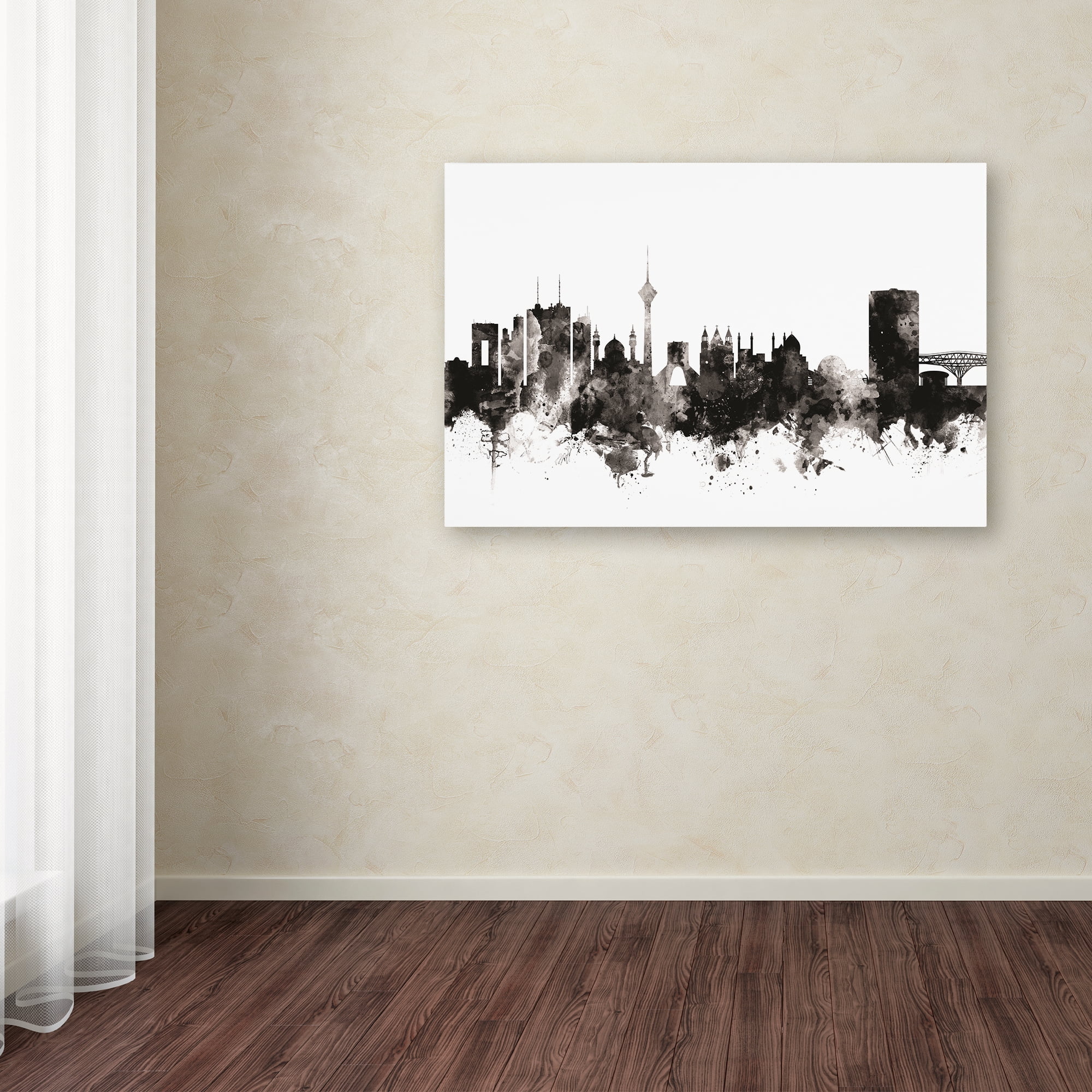 Trademark Fine Art 'Tehran Iran Skyline I' Canvas Art by Michael Tompsett