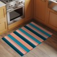 thumbnail image 3 of Blue Pink Striped Bathroom Rug Washable 2x3 Entryway Rug Non Slip Farmhouse Stripe Front Door Mat Low Pile Indoor Doormat Throw Floor Carpet for Kitchen Bedroom Entrance, 3 of 8
