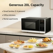 Sunmaki 0.7 Cu Ft Microwave Oven with Easy Clean, 9 Auto Menus & LED Lighting
