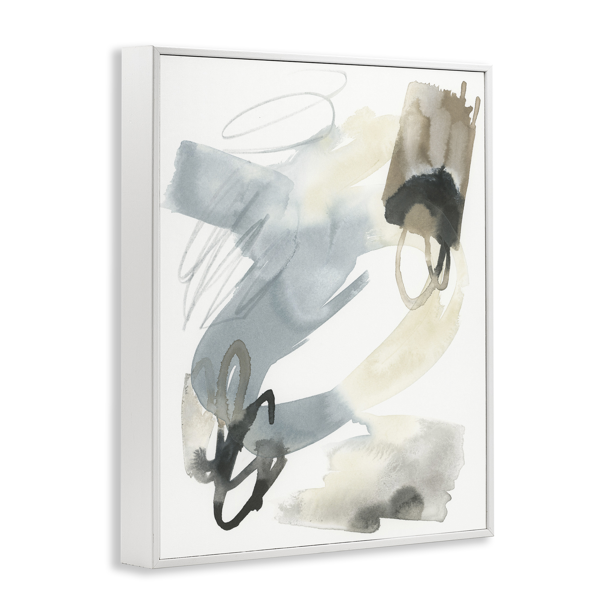 Stupell Industries Watercolor Paint Strokes Abstract Painting White Framed Art Print Wall Art, 11 x 14