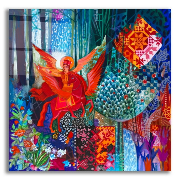 Epic Art 'Saint Michael The Archangel' by Oxana Zaika Acrylic Glass Wall Art, 12" x 12"
