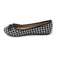 thumbnail image 5 of Victoria K Women's Houndstooth Print Gold Emblem Solid Color Bow Ballerina Flats, 5 of 5