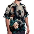 thumbnail image 2 of Koala Men's Short Sleeve Shirts, Casual Hawaiian Print Button Down Summer Beach Top Unisex, 2 of 6