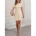 thumbnail image 3 of Vestido Dokotoo para mujer, primavera verano 2024, cuello en V, volantes, beige, 3 of 6