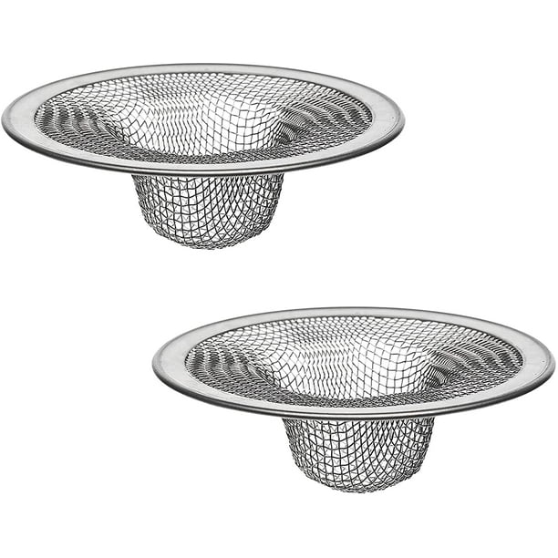 Colador de malla para fregadero de cocina, paquete de 2, 4-1/2 pulgadas, acero inoxidable, 2 unidades