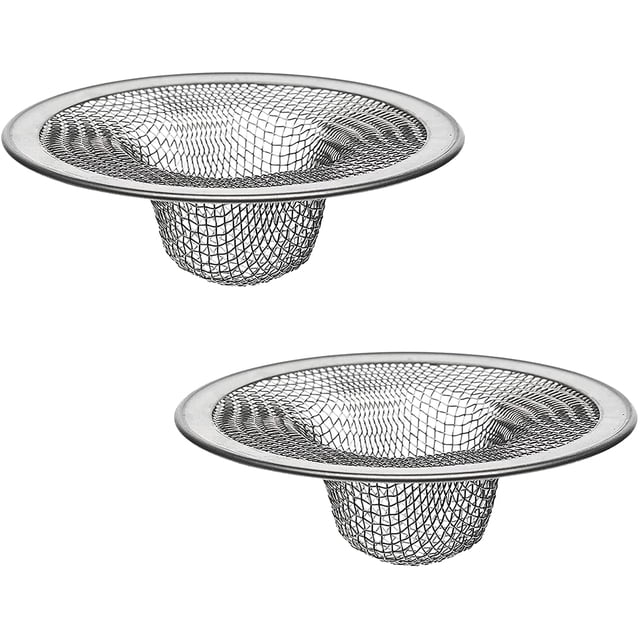 Colador de malla para fregadero de cocina, paquete de 2, 4-1/2 pulgadas, acero inoxidable, 2 unidades