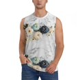 thumbnail image 3 of Uemuo Pumpkin And White Marble Pattern Men's Sleeveless T-Shirt,Muscle Athletic Tank Top, Moisture-wicking Quick-dry Breathable Classic Tee Top for Gym Run Outdoor Sports-X-Large, 3 of 8